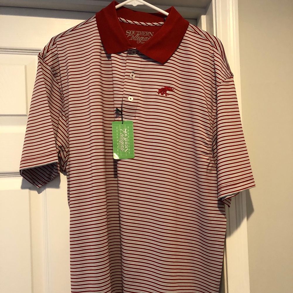 Men’s Alabama polo crimson gray stripes GameDay